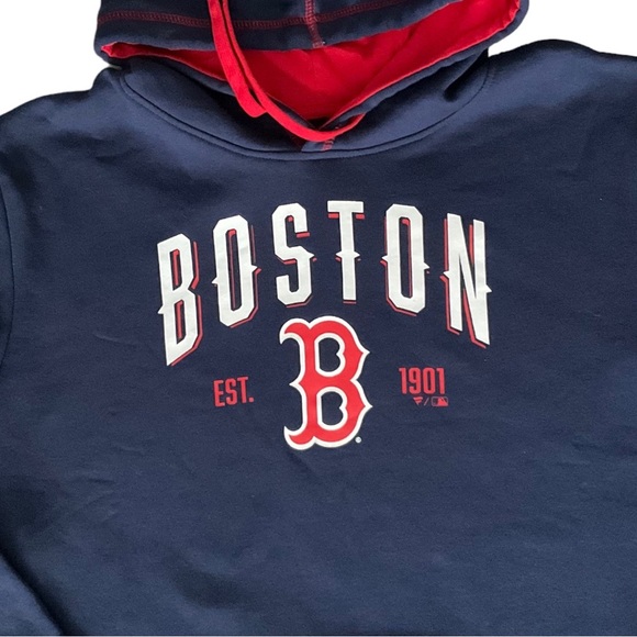 Boston Red Sox Fanatics Branded Ultimate Champion Logo Pullover Hoodie Navy/Red - Picture 5 of 8